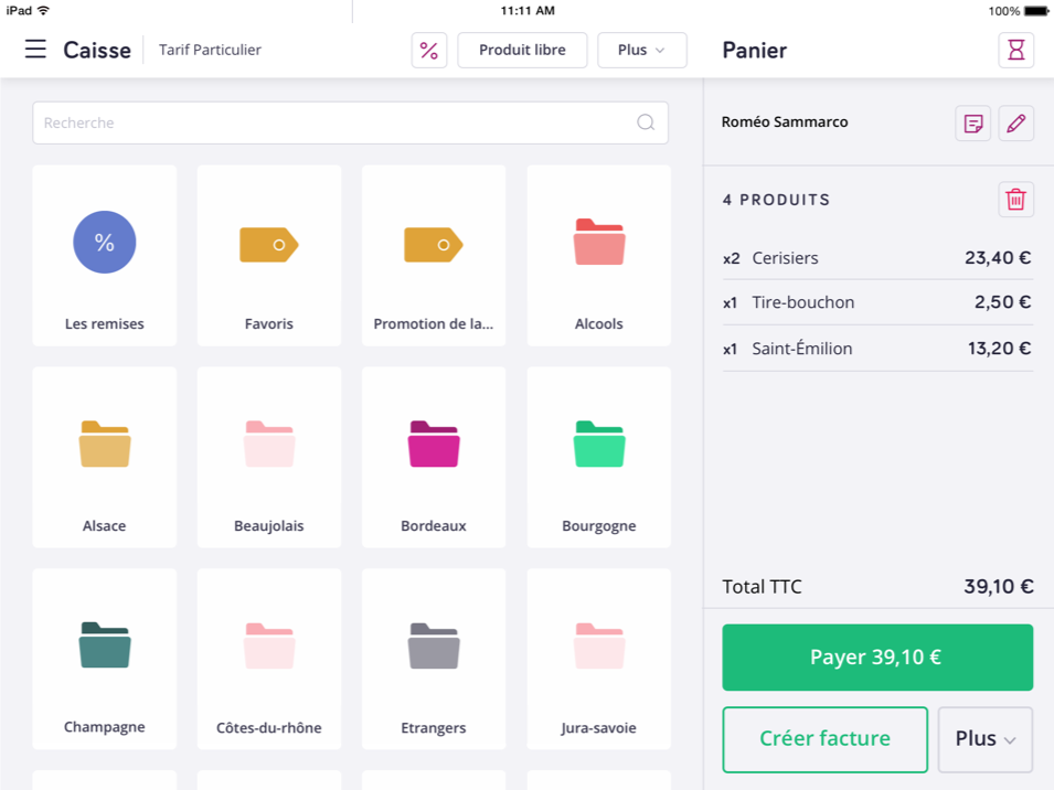 encaissement en point de vente