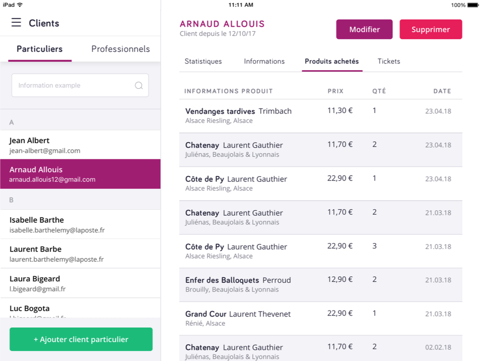 suivi des clients en point de vente